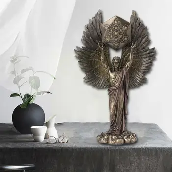 Bronz Serafim cu Șase aripi de Înger Păzitor Cu Sabia Acasă Și Rășină Decor Mare Statui Statuia Șarpelui Înger G7T0