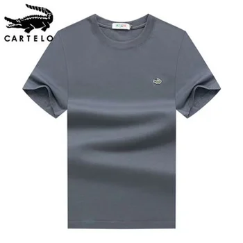 CARTELO 2022 Vara Noi Bumbac Tricou Barbati Cauzalitate O-gât de Bază Brodate T-shirt de sex Masculin de Înaltă Calitate Clasic Topuri