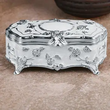 Caseta de bijuterii Inovatoare Europene Epocă Prințesă Mică de Argint Placate cu Geamuri de Bijuterii Cutie de Depozitare Tampon de Bumbac Scobitoare #4O