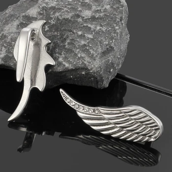 Casvort 2 BUC Moda Aripă de Înger Piercing Dopuri de Ureche Greutăți Umerașe din Oțel Inoxidabil Ureche Indicatoare de Bijuterii Expander 4 mm 6g