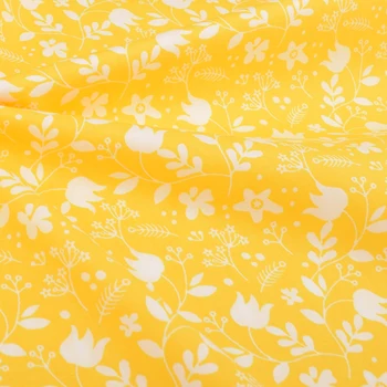 Chainho,Galben Florale Imprimate Diagonal Tesatura de Bumbac,Pentru DIY Quilting de Cusut pentru Copii Lenjerii de pat, Camasi Materiale Textile Acasă