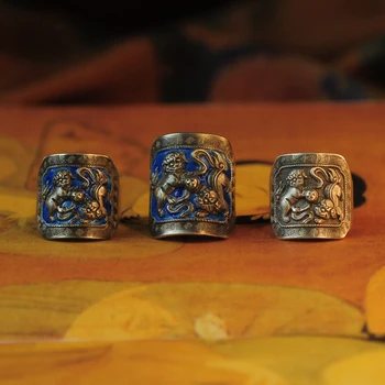 Chineză retro 99-picior de argint curajos inel norocos transfer de bărbați și femei cupluri inel de deschidere inel argint nișă