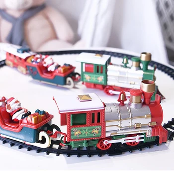 Crăciun Tren Electric Jucării de Crăciun Decorare Copac Tren Cadru de cale Ferată Auto cu Sunet si Lumina Feroviar Auto Cadouri de Craciun
