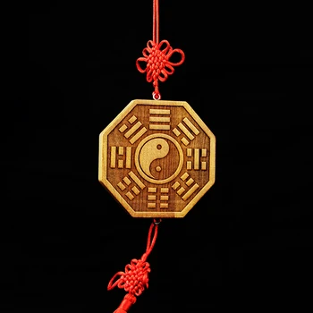 Cu Feng Shui Convex Piersic Lemn Oglindă Bagua Pakua Decor Acasă Meserii