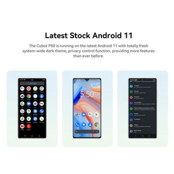 Cubot P50 Smartphone Android OS 11 6GB +128GB 6.217