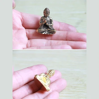 Cupru Pur Buddha Statuie Decor Acasă Shakyamuni Buddha Decor Miniatural Buddha Statuie Decor