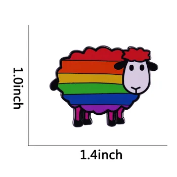 Curcubeu Oi Lesbiene Gay LGBT Pride Drăguț ciudat email pin Animal brosa