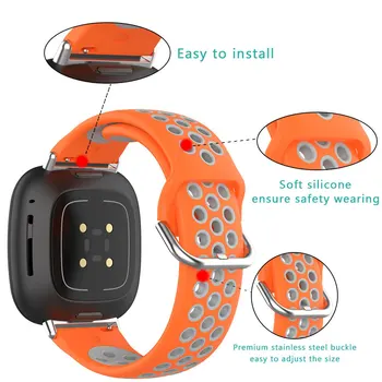 Curea De Ceas Pentru Fitbit Versa3 Versa 3 Simț Silicon Respirabil Încheietura Mâinii Bratara Smartwatch Trupa Accesorii Correa