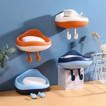 Cutie de săpun nor forma montat pe perete scurgere acasă toaletă gratuite punch creative desene animate cu cârlig cutie de săpun rack
