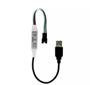 DC5-24V 12V Mini-Pixel RGB benzi controler DC conector USB pentru ws2811 ws2812 1903 16703 ic 3PIN plin de culoare led strip lumină