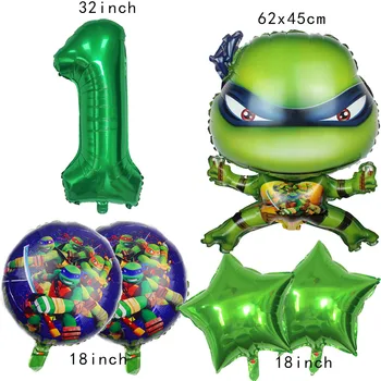 Desene Animate Hero Turtle Balon De Folie Petrecerea De Ziua Decor Anime Ninja Latex Ballon Consumabile Baiat Cadou De Decor Acasă Copil Jucărie