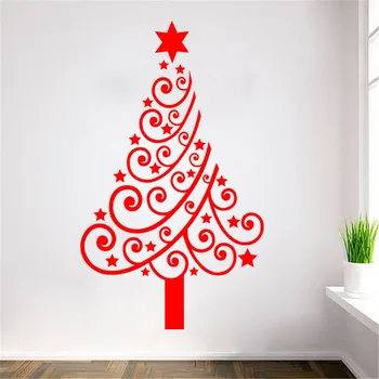 Dimensiune mare Pom de Crăciun Fereastra de Afișare DIY Autocolante de Perete Amovibil Pentru Magazin Ușă de Sticlă 60*100 cm adesivo de parede D70