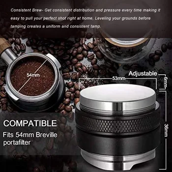 Din Oțel inoxidabil de Cafea Distribuitor Tamper Pentru Breville 54mm Filtru Dual Cap de Cafea Egalizare PRAF de Înlocuire Ciocan