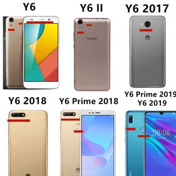 Din Piele Premium Flip Cover Portofel de Lux caz pentru Huawei Y6 II Y6 Pro 2017 Y6 Prim-2018 2019 cartelei toc coajă de telefon GG