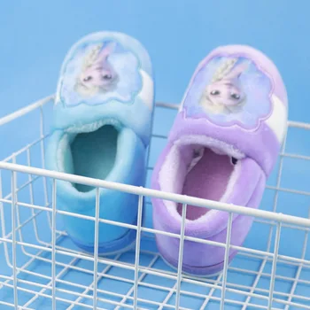 Disney ' s new congelate pentru copii din bumbac papuci fete elsa sac toc pantofi de bumbac desene animate drăguț acasă anti-alunecare pantofi casual