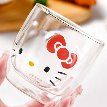 Drăguț Sanrio Hello Kitty Perete Dublu Cana De Apa De Desene Animate Cinnamoroll Melodie Kuromi Anti-Opărire Pahar De Lapte De Cafea Ceasca De Ceai Fată Cadouri