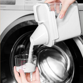 Etanș Detergent Pulbere Cutie de Depozitare Clar detergent Recipient cu Capac și Mâner Multifuncțional din Plastic Cereale Borcan