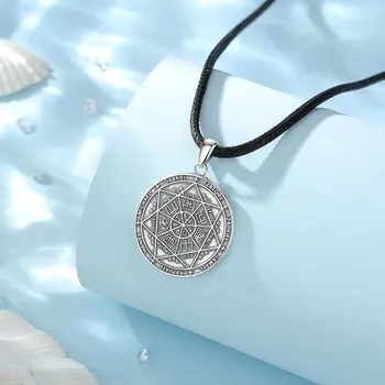 Eudora Argint 925 Șapte Arhangheli Amuleta Colier pentru Om Epocă Rune Convoca Magic Circle Pandantiv Personalitate Bijuterii