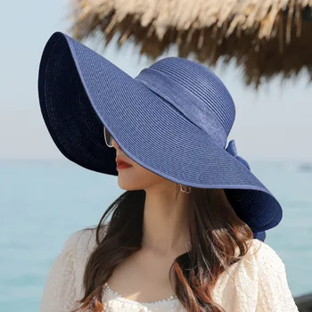 Femei Pălării de Vară, Plajă, Mare, Refuz de Paie de pe Litoral Palarie de Soare Pliabil Travel Panama Protecție solară Pălărie de Fetru UPF 50+ Palarie de Soare