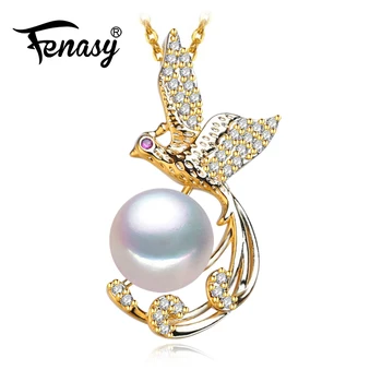 FENASY Naturale Coliere de Perle Pentru Femei de Culoare de Aur Personalizate Pasăre Drăguț Pandantiv Bijuterii Cu Lanț en-Gros