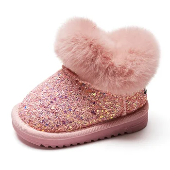 Fetița de zăpadă cizme de blana de iepure copil impermeabil plus catifea iarna copii pantofi de bumbac