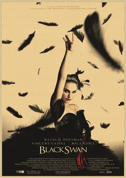 Film de epocă Hârtie Kraft Poster Black Swan Creative tapet Imprimare Cafe Pictura Decorativa