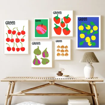 Fructe Legume Japoneze bucatarie Sala de Mese Casa de Decorare Camera de zi Abstract Panza Pictura Poze Poster de Imprimare Arta de Perete