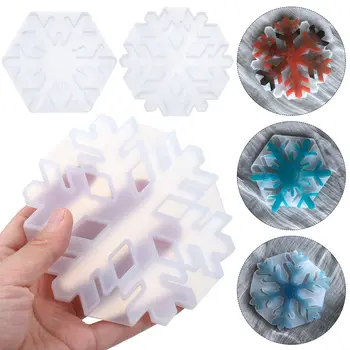 Fulgi de zăpadă de crăciun Flexibil de Silicon Mucegai Coaster Matrite Meserii DIY UV Rășină Epoxidică Mucegai Pom de Crăciun Pandantiv Crăciun Ornament