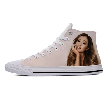 Grande Pop Cântăreață De Muzică Ariana Moda Drăguț Amuzant Casual, Pantofi De Înaltă Top Usoare Bărbați Femei Adidași Respirabil Bord Pantofi