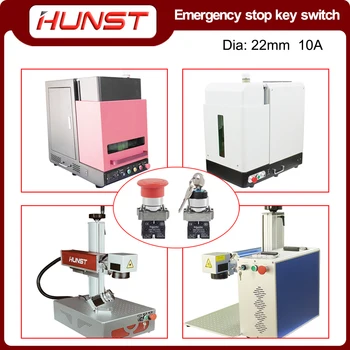 Hunst Butonul de Oprire de Urgență NC Comutator cu Cheie NU AC15 10 A, pentru CO2 Gravura Laser Taiere Machine & Fibre Mașină de Marcare.