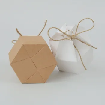 Hârtie Kraft Cutie de Bomboane Felinar Hexagon Favoare Și Cutie de Cadou de Nunta de Craciun Valentine ' s Provizii pentru Petrecere Copil de Dus Botezul Saci