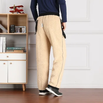 Iarna Lână Cald Elastic Talie Pantaloni Pentru Bărbați Stil Clasic, Liber Imediat Pantaloni De Afaceri Confortabil Pantaloni De Îmbrăcăminte De Sex Masculin Dimensiuni Mari