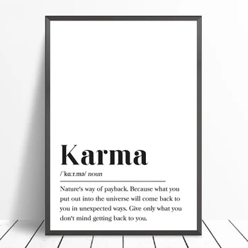 Karma Definiție Print Fericit Arta de Perete Panza Pictura Motivația Cadou Tipografie Budismul Poster Legea de Atractie Printuri Decor
