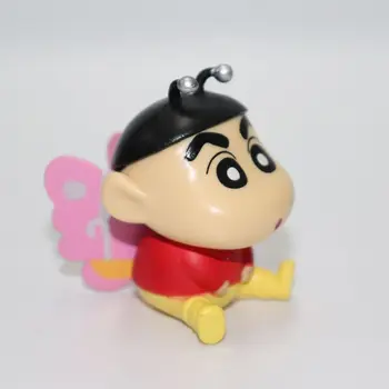 Kawaii 6pcs Crayon Shin-chan Cosplay figurina Papusa Anime Model de Camera Auto Decorare Tort Ornament Cadou de Ziua de nastere Pentru Copii