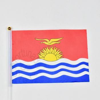 Kiribati 14*21 cm 10pieces pavilion Banner Mână fluturând Steagul pentru a satisface,de Paradă,de partid.Agățat,decor