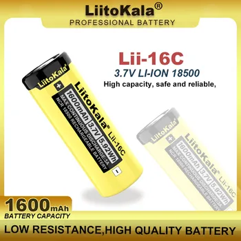 LiitoKala Lii-16C 18500 1600mAh 3.7 V Baterie Reîncărcabilă Recarregavel Acumulator Litiu-ion Pentru Lanterna LED-uri