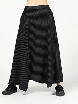 [MEM] 2023 Nouă Primăvară de Toamnă Înaltă Talie Elastic Negru cu Dungi Imprimate Vrac de Mare Dimensiune Pantaloni Harem pentru Femei Pantaloni de Moda JL614