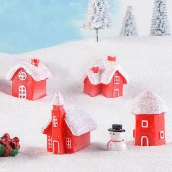 Micro Peisaj Casa Mini Zână Grădină De Crăciun Ornament Rășină Mare Casa Vila Figura De Crăciun Minicraft Casa In Miniatura