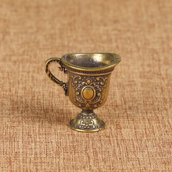 Miniaturi Anticient Palatul Regal Mini Cupa Pandantiv Martisor Bronz Antic Sfinte Budiste Cana De Apa Figurina Breloc Din Alama Agățat