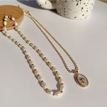 Moda Lanț Colier De Perle Pentru Femei Multi Strat Baroc Pearl Metal Farmecul Pandantive Coliere Colier Șirag De Mărgele Lanț De Bijuterii Cadouri