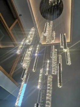 Moderne de Lux, Aur, Argint CONDUS Candelabru de Cristal Nordic Duplex Clădire în Spirală Candelabru Sala de Mese Art Candelabru