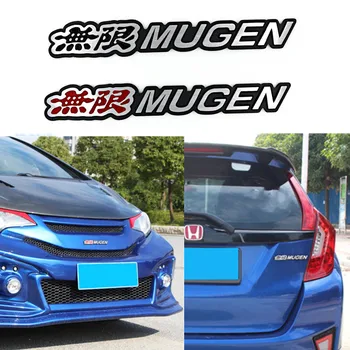 Mugen Power Autocolant Auto Emblema Spate Insigna de Aluminiu Crom Decal Styling Auto De Portbagaj Pentru Honda Civic Accord, CRV