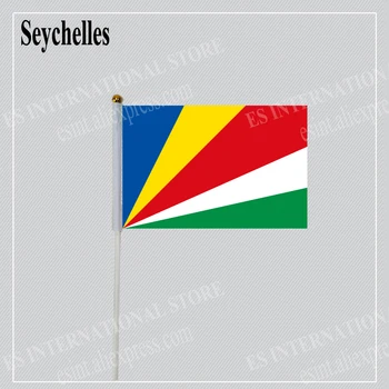 Mână Steagul cu Seychelles Sierra leone Singapore Slovacia Naționale Țară 14*21cm Poliester Zboară în aer liber Banner personalizat