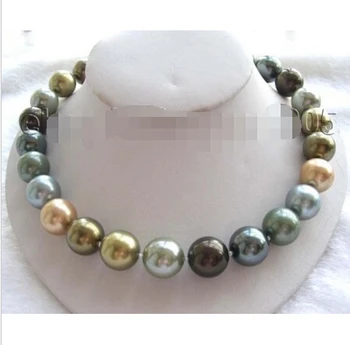 Naturale 16mm Rotunde Multicolore Coajă Colier de Perle! ^^^@^Nobil stil Natural Bine bijuteriile TRANSPORT GRATUIT