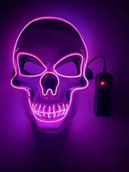 Neon Masca Led Lumina Craniu Măști De Partid Amuzant Masca Strălucire Întunecată Schelet Acasă Casa Bantuita De Halloween Petrecere De Groază Cosplay Prop