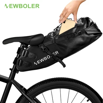 NEWBOLER Sac de Biciclete rezistent la apa 13L Mare Capacitate de Șa Biciclete Geanta Bicicleta Pliabila Coada din Spate Sac de MTB Drum Portbagaj Bikepacking