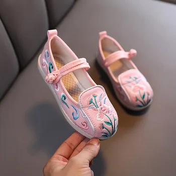 Noi Copii Hanfu pantofi de Moda Retro Clasic Stil Chinezesc Pantofi Brodate Moale cu talpi Plat Confortabil Pantofi de Dans