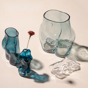 Nordic Forma Corpului Uman Vaza De Sticla Ornamente Hidroponice Flori De Artă Acasă Moale Decor Terariu Vaza