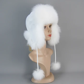 Noua Moda Blana Naturala Vulpe Pălărie De Sex Feminin De Iarnă 2022 Cald Pompoms Blană Capace De Lux, Blana Naturala Femei Naturale Blană De Raton Căciulă Rusească Capace