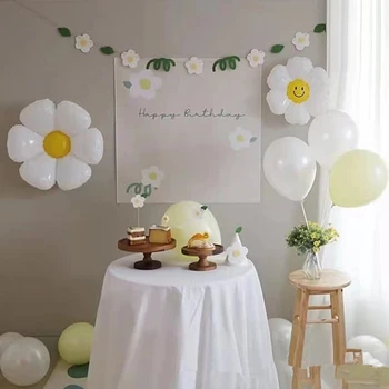 Noul ou flori daisy folie de aluminiu balon alb forma de floare petrecere de aniversare de nunta de decorare aranjament baloane